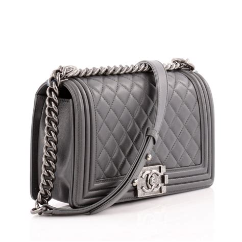 chanel boy bag grey